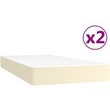 Krevet s oprugama i madracem krem 200x200 cm od umjetne kože | Eponuda.ba