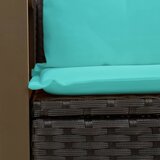  Vrtna sofa s jastucima za 2 osobe, crna, poli ratan | shoptok.hr