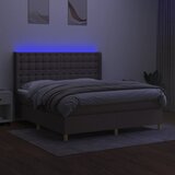  box spring s madracem LED smeđesivi 160x200 cm tkanina | shoptok.hr