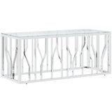 Maison Chic Klubska mizica - kavna mizica - Nizka mizica 110x45x45 cm nerjaveče jeklo in steklo, (21754317) | Shoptok.si