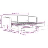  Dnevni krevet na razvlačenje svjetlosivi 90 x 200 cm od tkanine | shoptok.hr