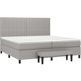  Krevet s oprugama i madracem svjetlosivi 200 x 200cm od tkanine | shoptok.hr