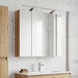  Kopalniška ogledalna omara z LED lučmi Oreh 80 x 14.5 x 70 cm, (5000233182) | Shoptok.si