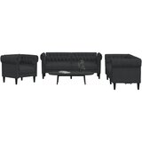  3-dijelni set sofa crni od tkanine | shoptok.hr