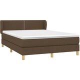  Krevet s oprugama i madracem tamnosmeđi 140 x 190 cm od tkanine | shoptok.hr