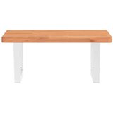  Zidna polica za umivaonik od čelika i masivne bukovine Smeđa 50 x 50 x 2.5 cm | Shoptok.si