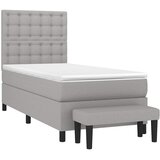  Okvir kreveta s oprugama i madrac svjetlosivi 80x200cm tkanina | shoptok.hr
