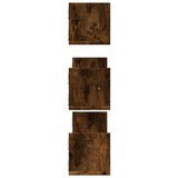 vidaXL Stenske police 3 kosi dimljeni hrast 80x18x18 cm inženirski les | Shoptok.si