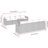 vidaXL 9-dijelni set vrtnih sofa s jastucima poliratan smeđi | shoptok.hr