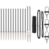 vidaXL Heksagonalna ograja Siva 0.4x25 m Jeklo, Ograjne palice s konico 13 kos Ø32 mm 60 cm Galvanizirano jeklo Cene