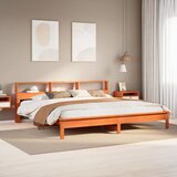 Maison Chic Posteljni okvir - Dvoposteljna postelja - Zakonska postelja brez vzmetnice vošč. rjav 200x200 cm borovina-J4620, (21774418) | Shoptok.si