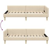vidaXL Kutni okvir kreveta Ostalo s uzglavljem Krema 90 x 200 cm | shoptok.hr