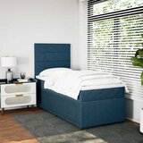 Box spring krevet s madracem plavi 90x190 cm baršunasti | shoptok.hr