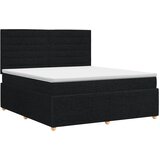  Boxspring krevet s madracem Crna 140 x 200 cm Tkanina | shoptok.hr