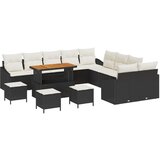  Set vrtnog namještaja sa 14 komada s jastucima crni poli ratan akacija dvosed vrtni sofa s pohranom i jastučićima crni poli rat | shoptok.hr