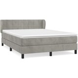The Living Store Box spring postelja z vzmetnico svetlo siv 140x190 cm žamet - Box Spring Postelja, (21491887) | Shoptok.si