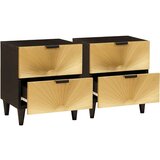 vidaXL Nočna omarica s predalom 2 pcs Črna in zlata 40 x 33.5 x 46 cm | Shoptok.si