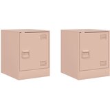  Noćni ormarići 2 kom ružičasti 34,5 x 39 x 44 cm čelični | shoptok.hr