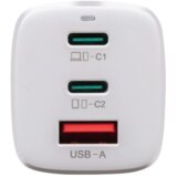 Onasi Hišni polnilec adapter FlashBang Gun Fast Charge PD 65W vhod 1x USB A in 2x Type C bel | Shoptok.si