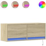 Maison Chic Stenska TV omarica - TV stojalo - Televizijska omarica z LED lučkami sonoma hrast 100x31x38 cm, (21700818) Cene