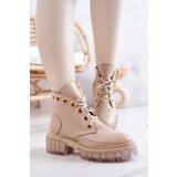 PA2 Leather Boots With A Massive Sole Beige Horizon | Shoptok.si