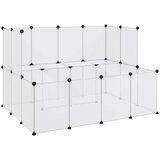 vidaXL Ograda za male živali prozorna 143x107x93 cm PP in jeklo | Shoptok.si