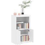  Bočni ormarić s LED svjetlima bijeli od konstruiranog drva | shoptok.hr
