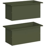  Vrtna posuda za sadnju s LED svjetlom 2 kom. Maslinastozelena - Maslinastozelena 30 x 60 x 30 cm 2 | shoptok.hr