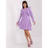 Fashion Hunters Light purple knee-length cotton dress Cene