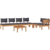  Set za blagovanje na otvorenom od 5 dijelova s jastučićima od masivnog drva akacije | shoptok.hr