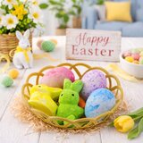  Easter Decorations In Basket Bunnies Eggs Carrot 6pcs | Shoptok.si