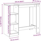  Barski stol s policom boja staro drvo 124x46x103,5 cm drveni | shoptok.hr