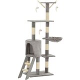 vidaXL Penjalica za mačke sa stupovima za grebanje od sisala 138 cm siva | shoptok.hr