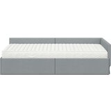  Kotni okvir postelje z matrico Drugo 2 pcs Svetlo siva blago, (5000121549) | Shoptok.si