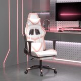 The Living Store Masažni igralni stol z oporo za noge Bela in roza umetno usnje - Gaming Stol, (21625069) | Shoptok.si