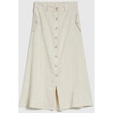 Marisse Beige Linen Midi Skirt | ePonuda.com