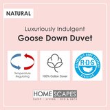 HOMESCAPES Premium White Goose Down 13,5 Tog All Seasons Duvet, 230x220 cm, (20749826) | Shoptok.si