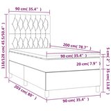  Krevet box spring s madracem LED tamnozeleni 90x200 cm baršun | shoptok.hr