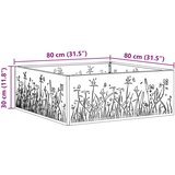 vidaXL Jeklo za vreme/Rjava 80 x 80 x 30 cm Vzdržljiva Kvadratna peč | Shoptok.si