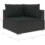  Vrtna sedežna garnitura 6-delna z blazinami poli ratan črna, (20597895) | Shoptok.si