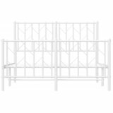  Metalni okvir kreveta uzglavlje i podnožje bijeli 120x200 cm | shoptok.hr