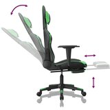  Gaming stol z oporo za noge črno in zeleno umetno usnje, (21152222) | Shoptok.si