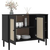  Komoda SENJA crna izgled ratana 112x40x80 cm masivna borovina | Eponuda.ba