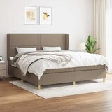  Krevet s oprugama i madracem smeđesivi 200x200 cm od tkanine | shoptok.hr