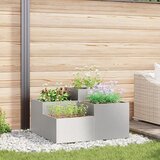 vidaXL Vrtnarsko korito Srebrno Nerjaveče jeklo 100 x 100 x 48 cm Korita | Shoptok.si