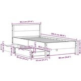 vidaXL Okvir kreveta bez madraca voštano smeđi 90 x 200 cm od borovine | shoptok.hr