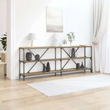  Konsolna Miza Artisanski Oreh 200x30x75 cm Sestavljena Iz Lesa in Jekla | Shoptok.si