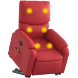  Masažni naslonjač na podizanje od umjetne kože crveni | shoptok.hr