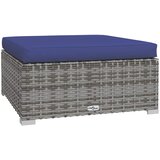  Vrtni tabure s jastukom sivi 70 x 70 x 30 cm od poliratana | Eponuda.com