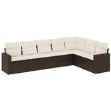  7-dijelni set vrtnih sofa od poliratana s jastucima smeđi | shoptok.hr